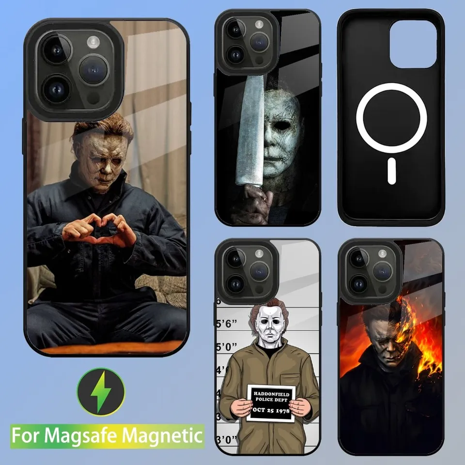 Horor Michael Myers Telefón pre iPhone 15,14,13,12,11, Plus, Pro, Max Mini Magsafe magnetické bezdrôtové nabíjanie