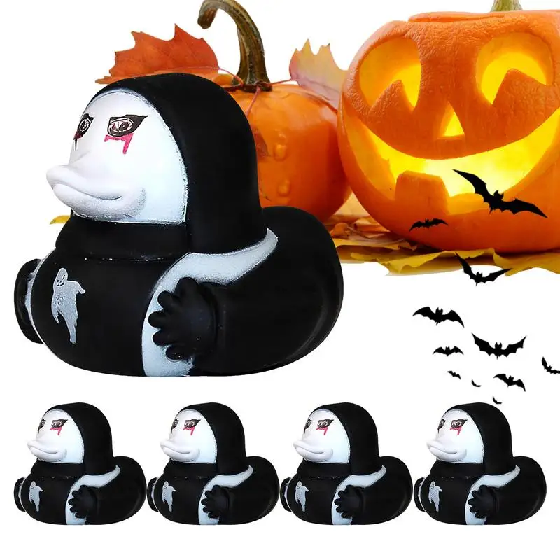 Hororové kačice 5 kusov zvierat Home Decoration Halloween Horror Duck pre Goth Ducks Sochy Ghosts Ghosts tvár Duck Ornament pre domov