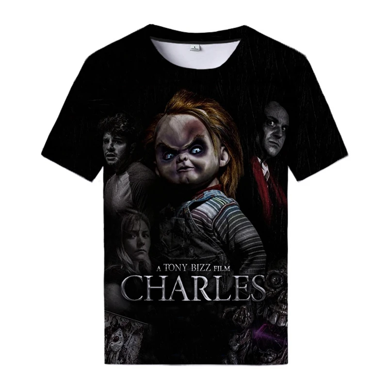 Hororový film Chucky 3D Print T košeľa Horror Tops Senpai Tričko Cool Men Dám