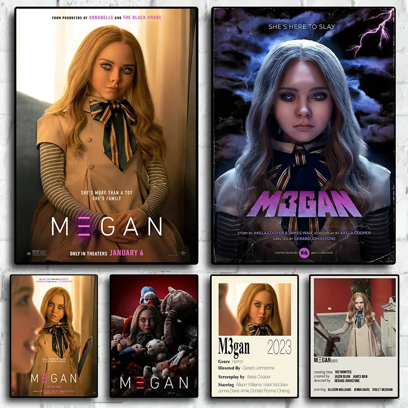 Hororový film m3gan plagát estetics megan tanel bábika maľba maľba maľba nástenná maľba film