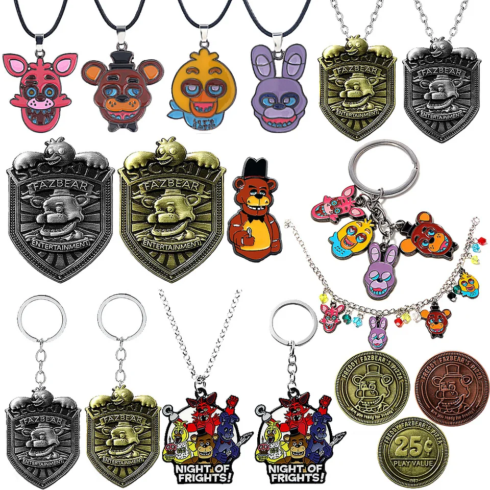Horror Five Night's at Freddy Keychain Game fnaf figures Freddy 25 centium pre ženy pre ženy fanúšikovia Cosplay šperky