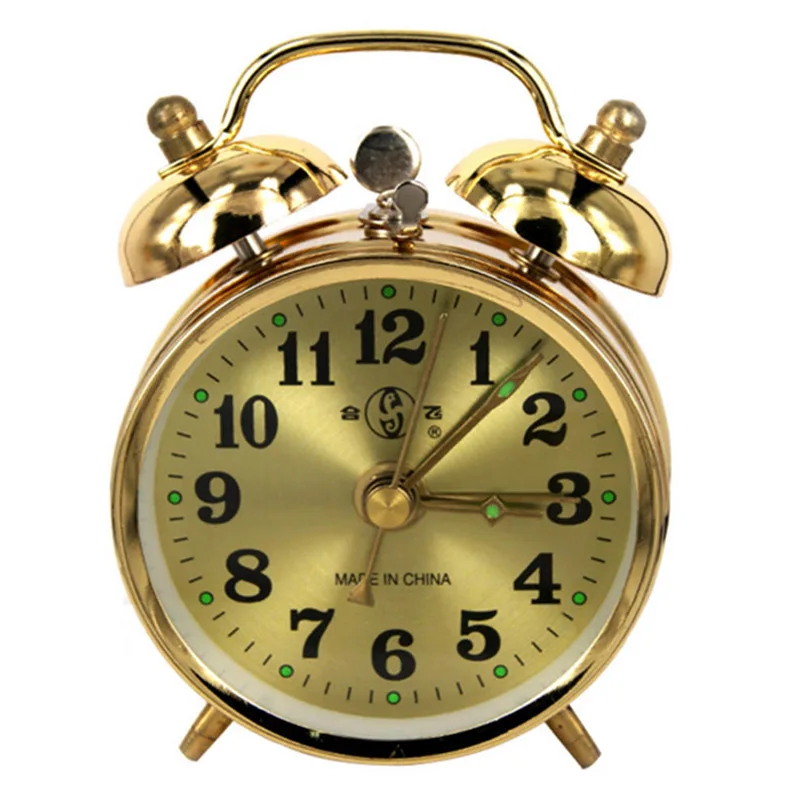 Horseshoe Mechanical Gold Alarm Manual príručku Vinte vinobranie kovové hodiny roztomilé pre kolekcie hračiek alebo darček