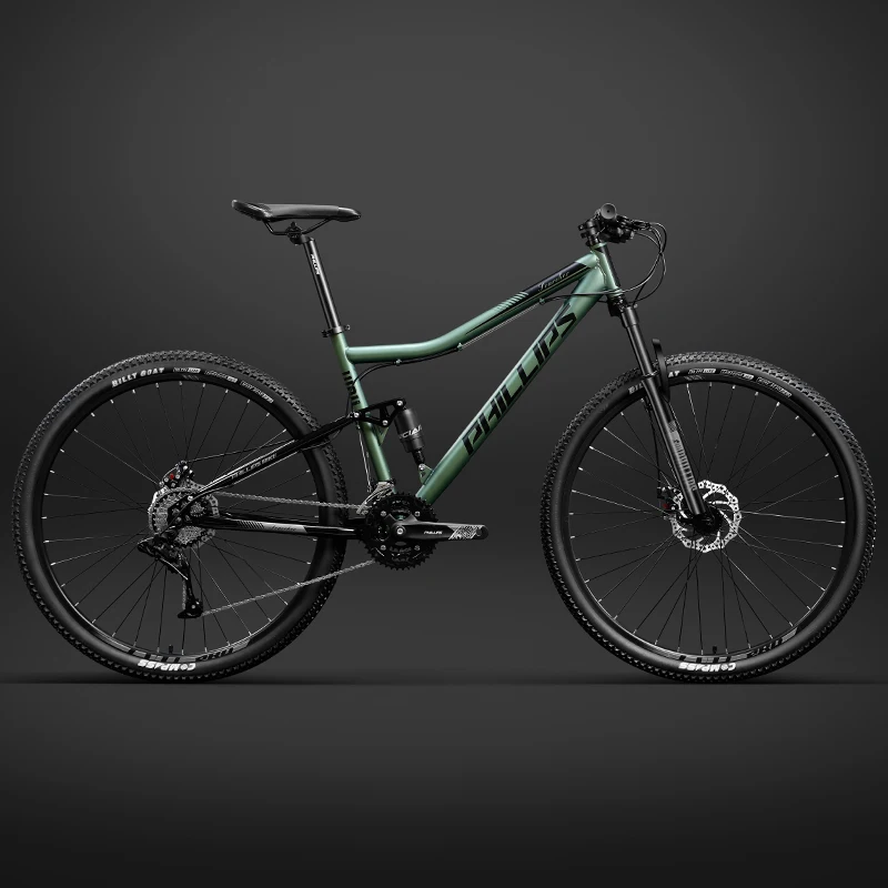 Horský bicykel Soft Tail, bicykel z kopca, absorbovanie dvojitého šoku, bežecké MTB, dvojitá kotúčová brzda, 27/27/30 rýchlosť, 26 