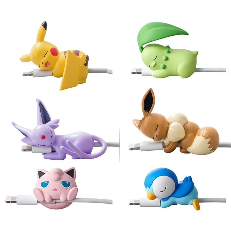 Horúca anime kawaii pokemon figúrka USB Ochranné puzdro káblové sústo Pikachu pohár domácich miláčikov Eevee Dolls Cosplay prop príslušenstvo hračky