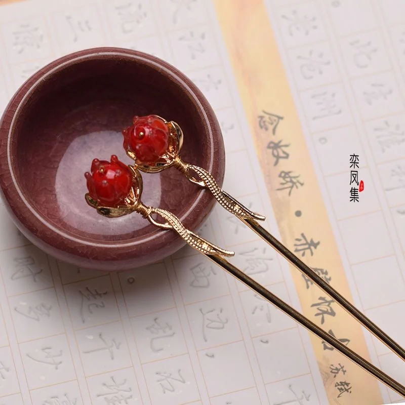 Horúca dráma Cang Lan Jue Headarwear Xiao Lan Hua Tong Xin Zan Hairpin Dongfang Qingcang Xiao Lanhua Antique Hairpin Gift