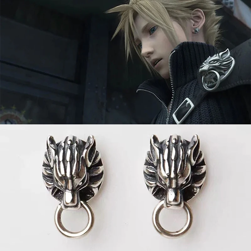 Horúca hra Final Fantasy Cloud Spife Wolf Stud náušnice pre mužov darček darček