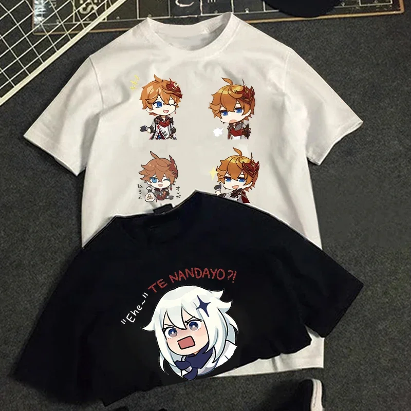 Horúca hra Genshin Impact Graphic T košele kawaii anime grafické tričko s krátkym rukávom ženské ležérne streetwear y2k oblečenie vrcholy