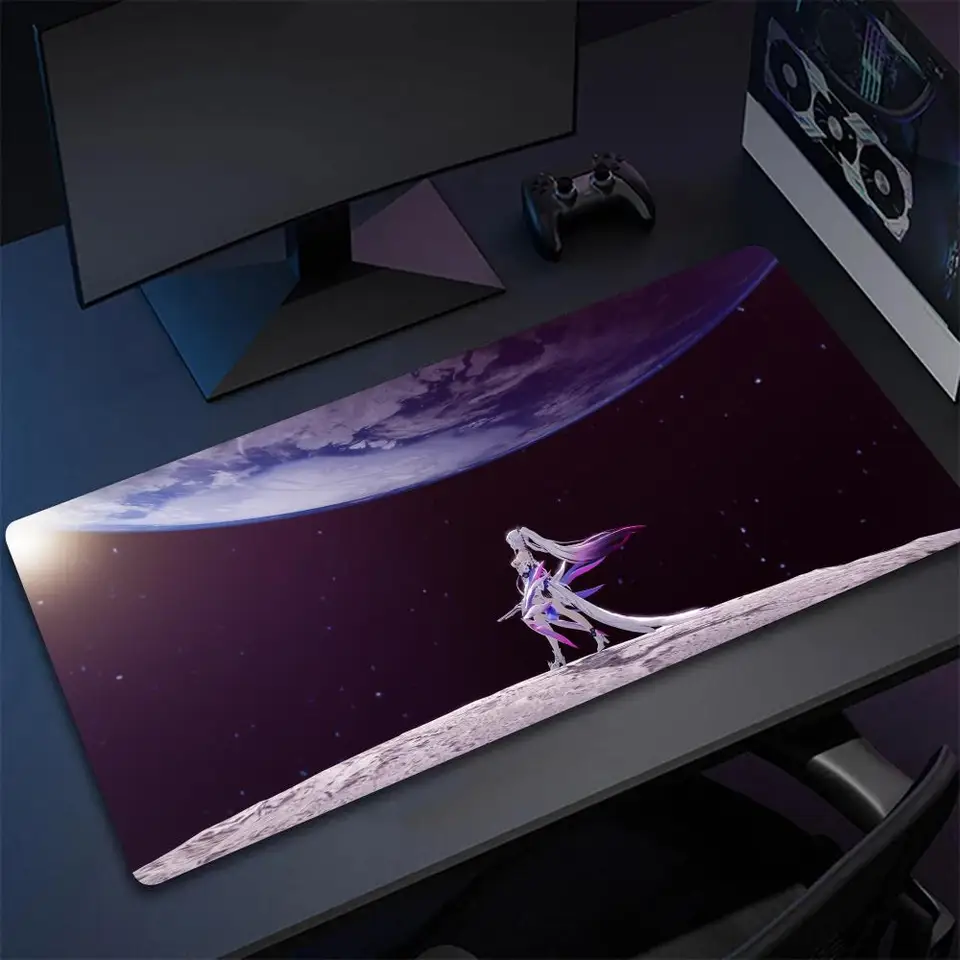 Horúca hra Honkai Cool Kiana Kaslana Mouse Pad Deskary Doplnky Non-Slip Guming Gaming Edge Locking Mousepads Game Play Mats for n