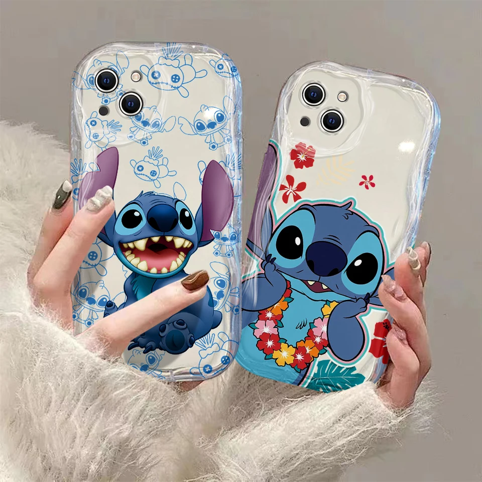 Horúca karikatúra Disney Stitch 3D Wave puzdro pre Oppo Realme 12 11 10 9 8 7i 6 5 Pro Plus C67 C55 C31 C35 C11 C12 C15 C20 C21Y