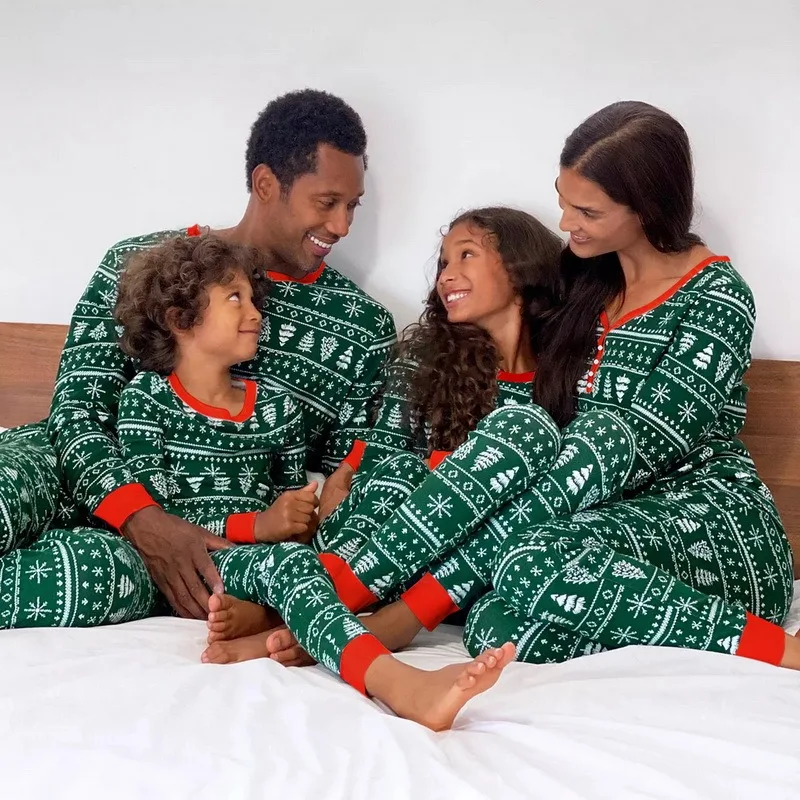 Horúca sll Zimné vianočné pyžamy set matka deti Look Loungewear pjs detské pyžamy detská rodina zhodné oblečenie spánok