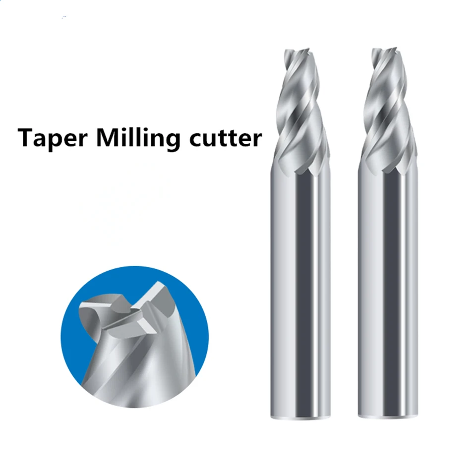 Horúce 1ks karbid zúžené koncové mlyny Angular CNC Machning Machning Cutter kovový smerovač Bit 0,5 1 1,5 2 3 8 10 15 stupňa