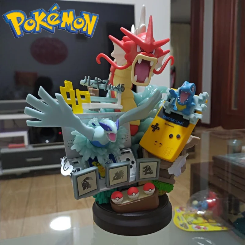 Horúce 25 cm anime Pokémon Gyarados Ho Oh Celebi Chikorita Lugia Gameboy PVC Model Socha Figure Hračky Zhromažďovanie Divát pre deti Darček