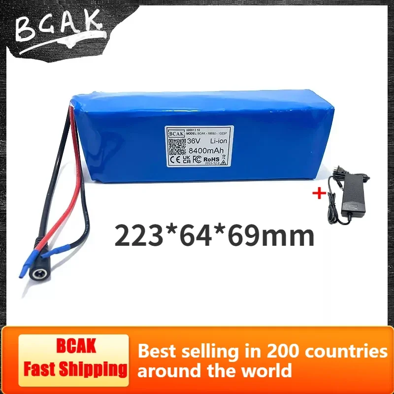 Horúce 36V 10S3P 8400MAH 18650 Nabíjateľné lítiové batérie pre bicykel Electric Secootter Remeň BMS+ 42V 2A Nabíjačka