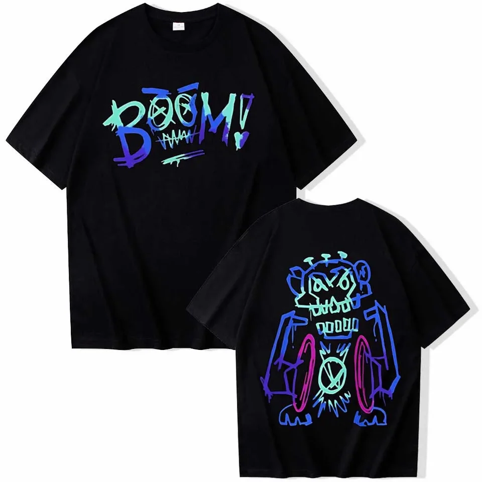 Horúce anime Arcane Jinx graffiti tlačené pánske tričko Cotton Cast Ock s krátkym rukávom Anime Streetwear Tops Tops