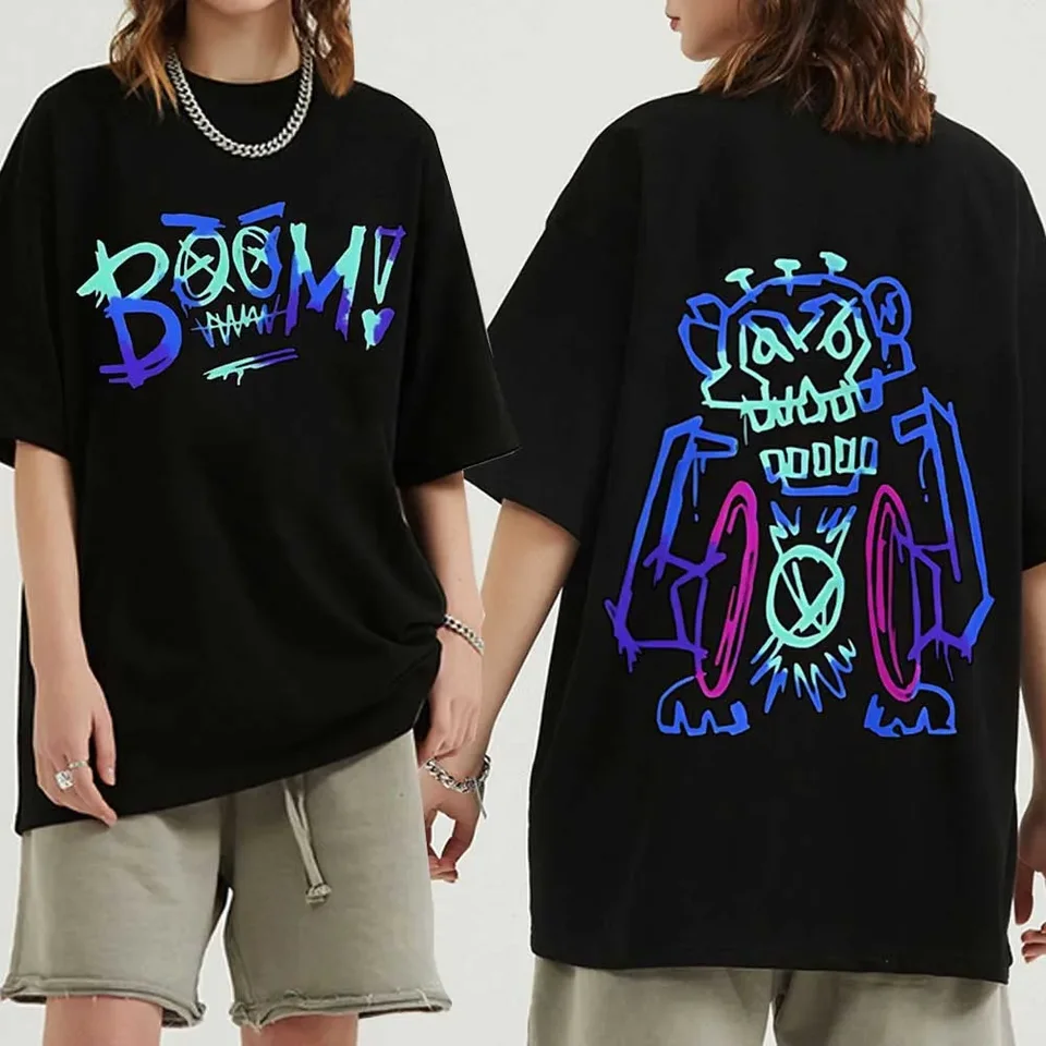 Horúce anime Arcane Jinx Graffiti Tričko Man Women Dám Harajuku O-Neck letná letná tričko