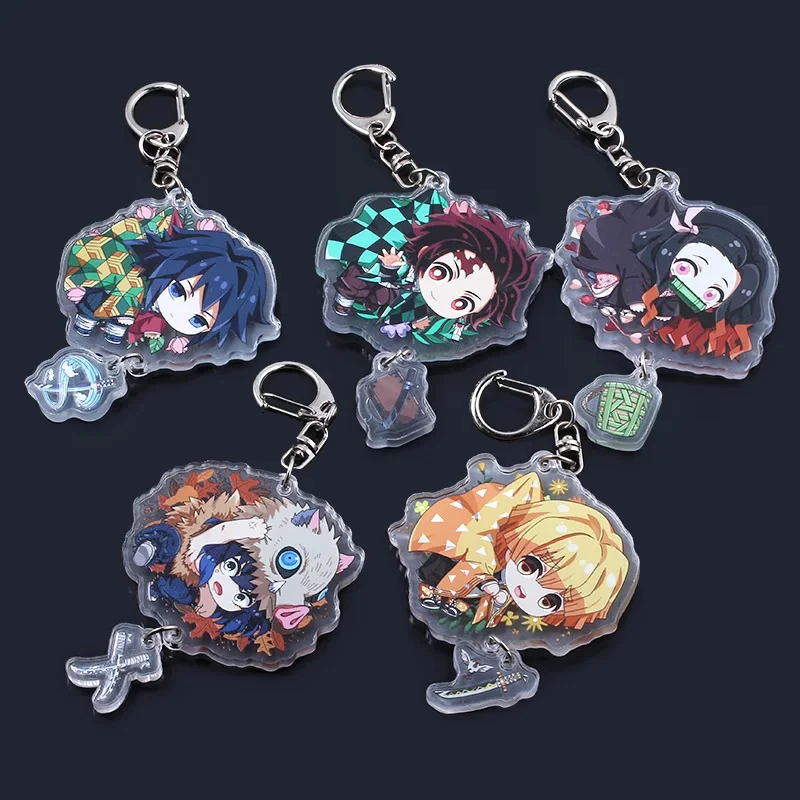 Horúce anime demo akrylové keychain Kamado Agatsuma Zenitsu Cartoon Character