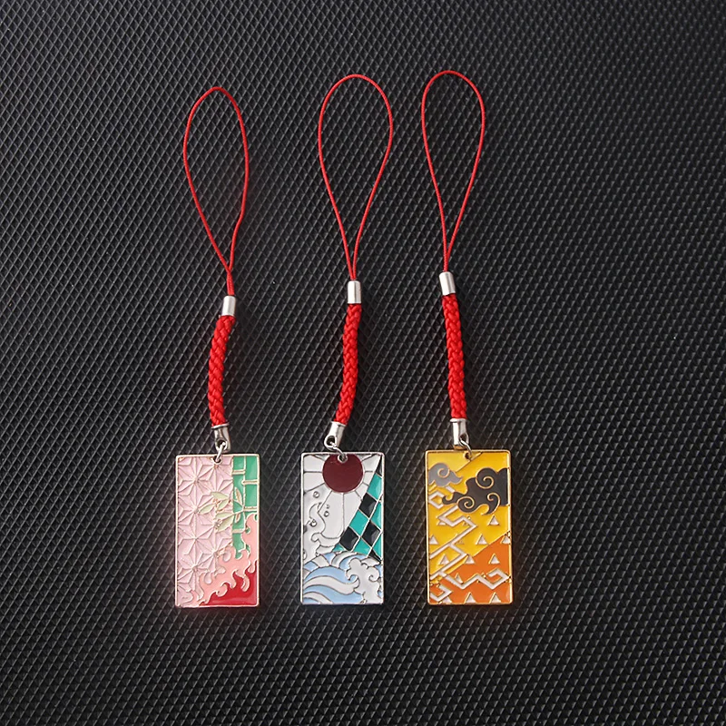 Horúce anime démon Slayer kovový keychain kimetsu no yaiba červené lano smalt prívesok kľúče pre ženy pre ženy Men