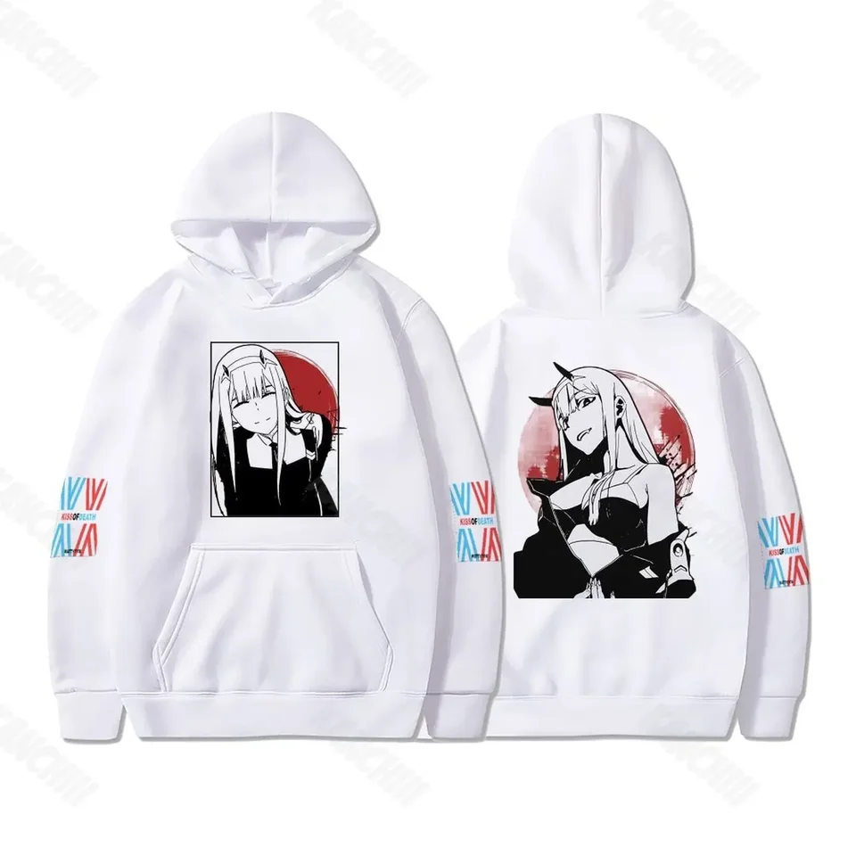 Horúce anime miláčik vo Franxx Men Dámske kapucňa nula Dva grafické tlačené kapucňa plus veľkosť mikiny harajuku unisex pullover