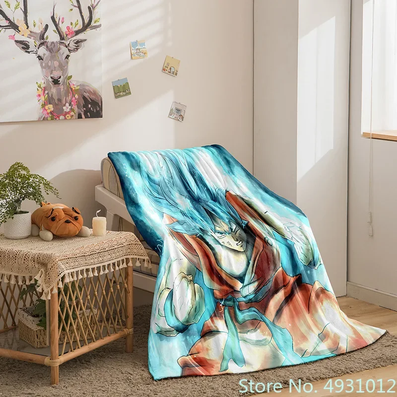 Horúce anime Saiyan Dragon Ball Wukong Baby 3D prikrývka hod do postele pohovka 150x200cm zdriemnutie