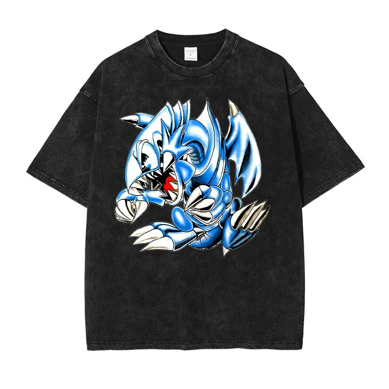 Horúce anime yu gi oh tričko modré oči biele draka Grafické tričká Men harajuku 100% bavlnené streetwear ležérne štýl denné vrcholy