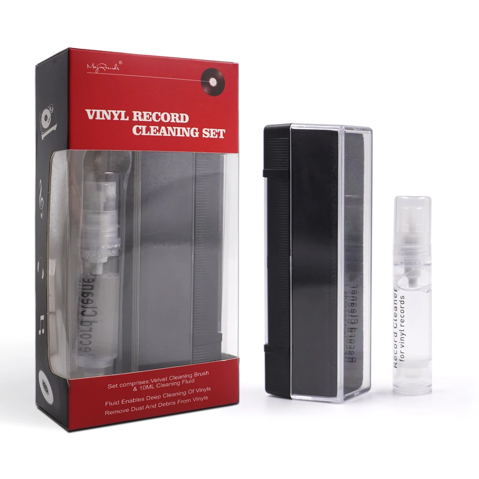 Horúce anti-statické vinylové čistiteľ čistiaceho prostriedku na čistenie kefy na kefu prach+10 ml čistiaci prostriedok na čistenie rekordov Player Player Player