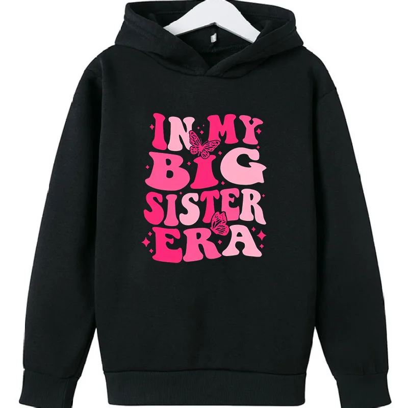 Horúce dievčatá mikina inmy Big Sisteg Era Letter Tlač módy výbuch detské oblečenie dievčenské mikiny svetrové svetrky Sweater