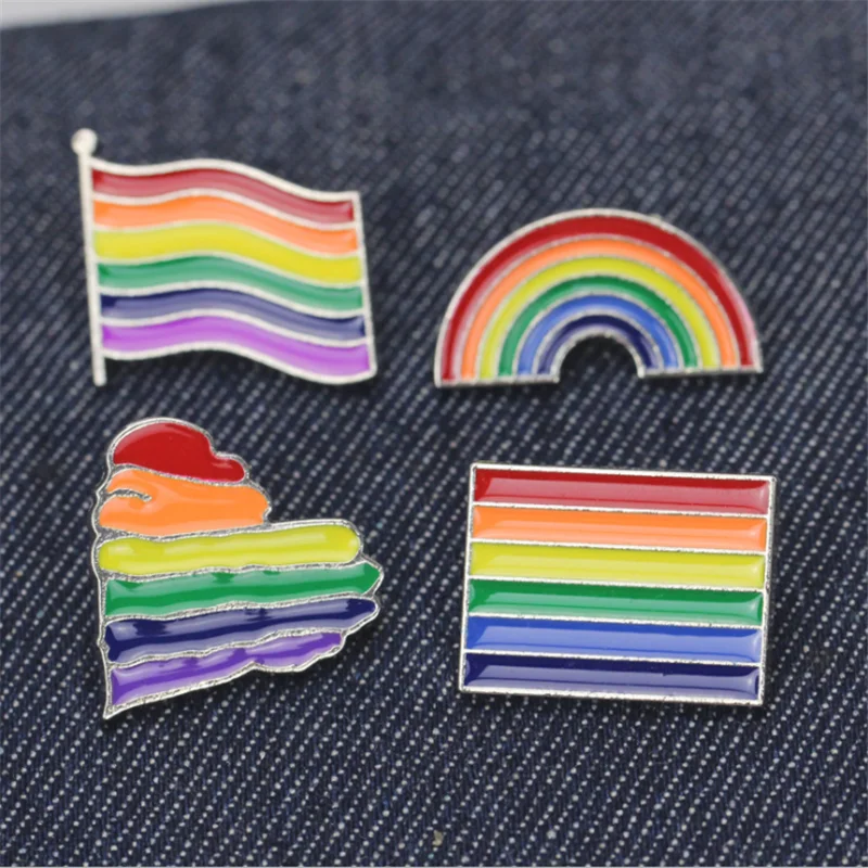 Horúce dúhové špendlíky LGBT Odznak tvorivý srdcový prst Vlajka Rainbow kov Badge Gay Lesbian Pride Badge Badge Absoly