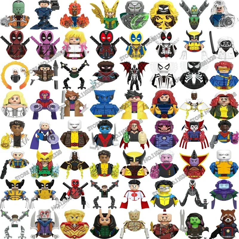 Horúce hračky Marvel Legends Bricks for Toys Gifts GH0529-GH0536 NOVÝ 2024 MINI AKCIOU FICUS DETI BUDOVANIE DETI BLAKOVA PRE DARČEK