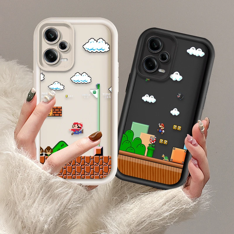 Horúce hry Super Marie Mario pre Redmi K50 K40 K30 K20 12C 10C 9C 9AT 9A Ultra Pro Prime Eye Ladder Case Case