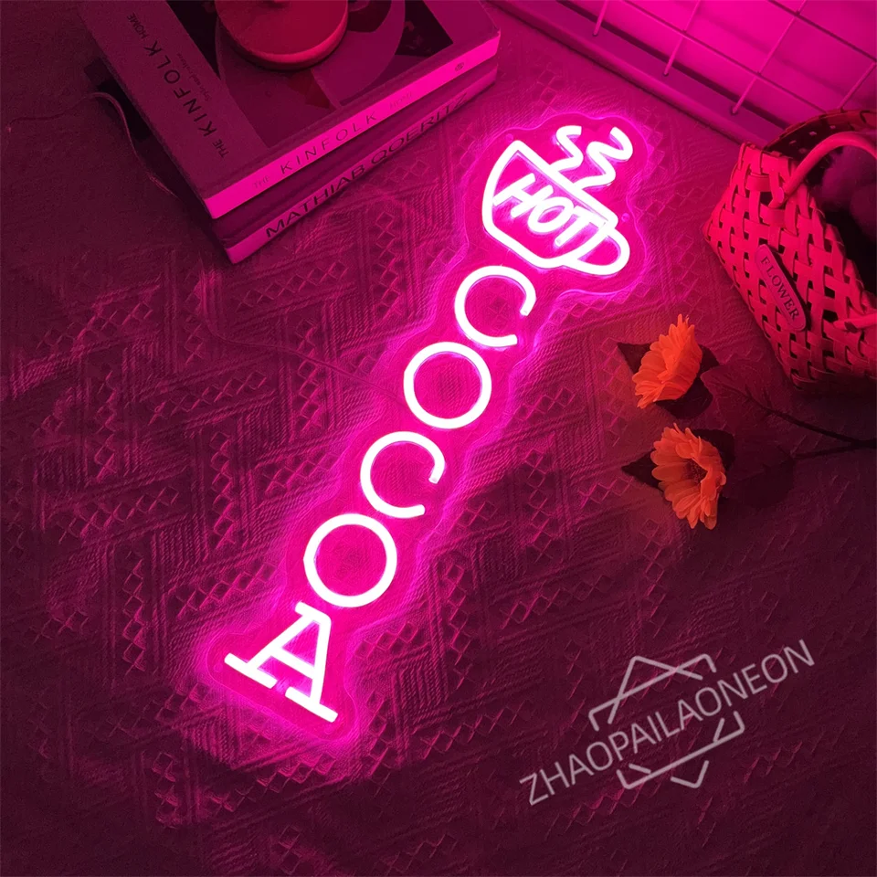 Horúce kakao neónové svetlo LED LED LED LOGO NEON NEON ZNAČKY NA WALL DECONE Jedáleň jedáleň sladký obchod kaviar