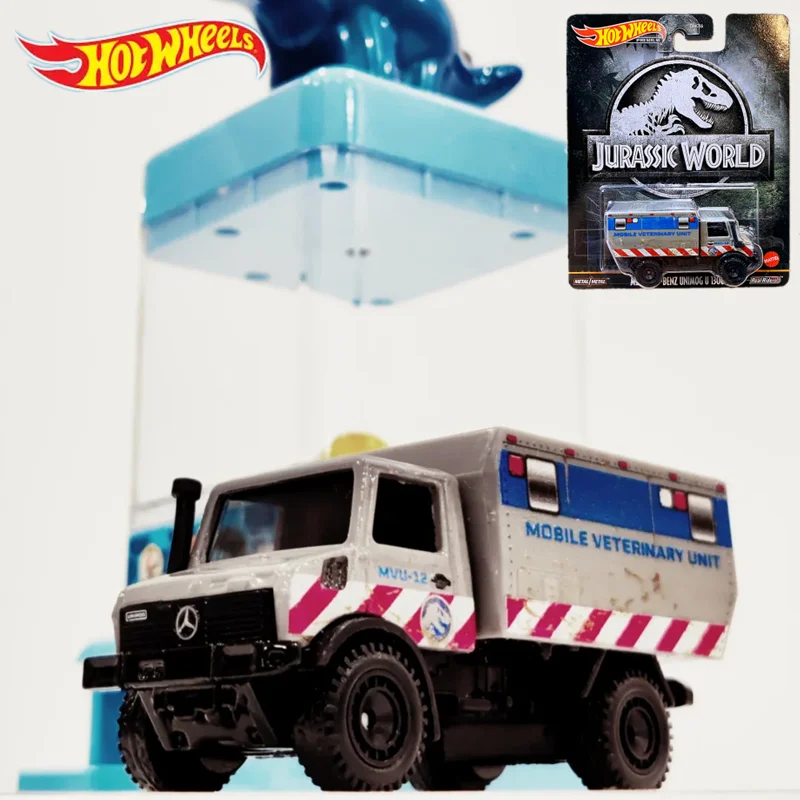 Horúce kolesá 1:64 Jurassic Mercedes-Benz Unimog U 1300L zliatinový model Model Miniatúrne dielo Detské hračky Detský darček k narodeninám
