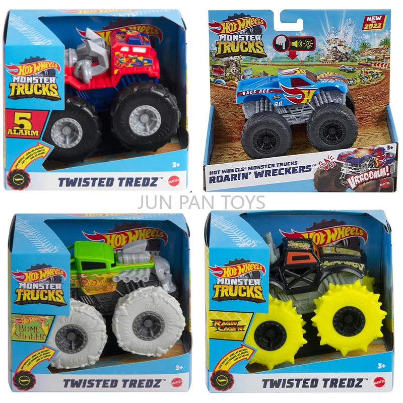 Horúce kolesá auto monštrum nákladné autá Roarin Wreckers Twisted Tredz Ragin Cage'n 1:43 Darček pre deti Monster Jam Diecast Boy Hračky