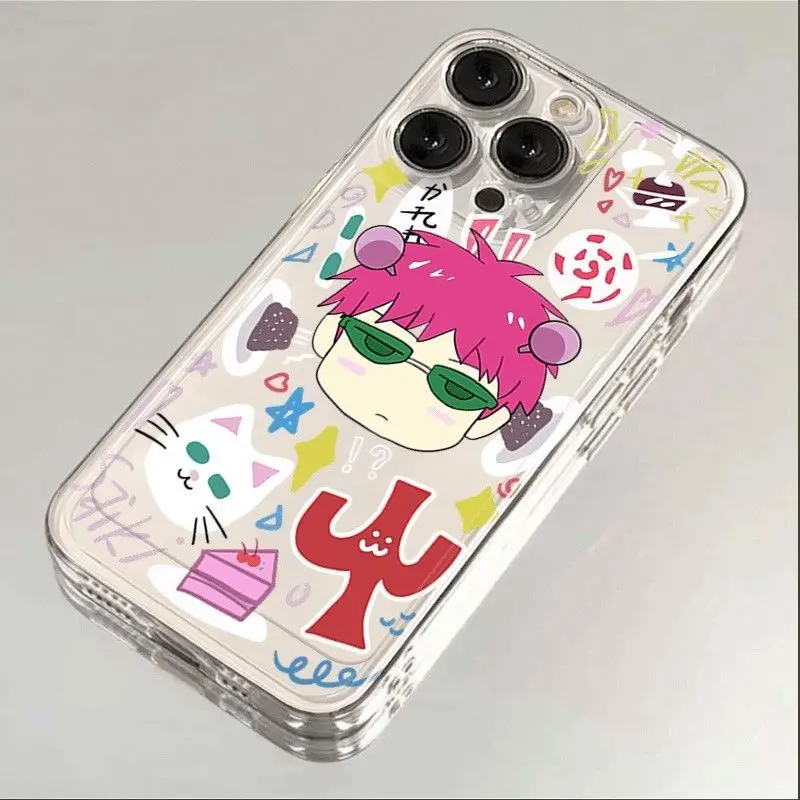 Horúce komiksy Saiki Kusuo Cute Kitty Boy Puzdet pre Samsung A06 A55 A35 A25 A15 A54 A34 A24 A14 A04 A13 A53 A33 Clear TPU Cover TPU Cover TPU