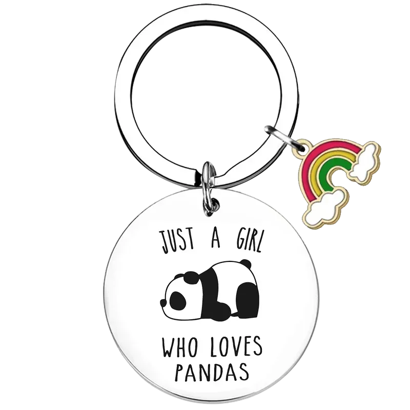 Horúce len dievča, ktoré miluje pandas kľúče retiazky prsteň panda medveď Keychains prívesok Panda Bear Lover Darček