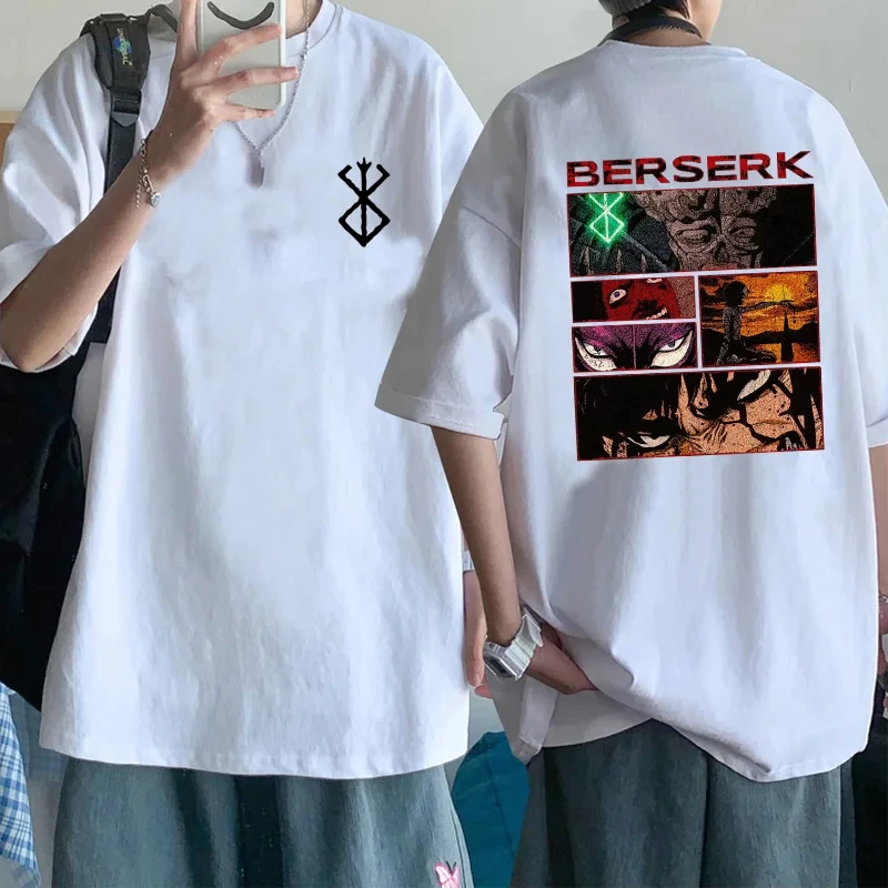 Horúce nové anime berserk Vytlačené pánske dámske letné letné rukávy tričko okrúhle krk ležérne letné unisex vrcholy
