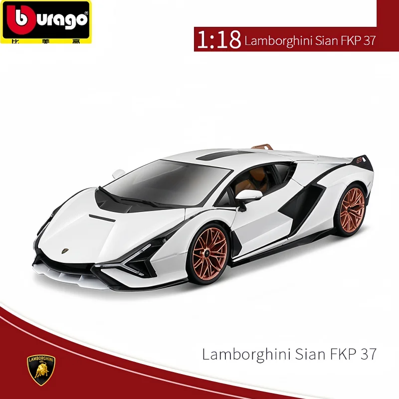 Horúce originálne Bburago 1:18 Lamborghinis Sian FKP37 Supercar Car Model Diecast Alloy Boy Hray Auto autá Diecast Collectibles Kid Car Auto