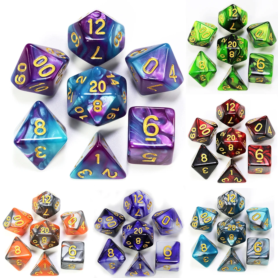 Horúce ponuky Najnižšia cena 26 farieb Mix kocky sada DND RPG PortableToys pre dospelých pre deti Plastové kocky Polyhedrálne D20