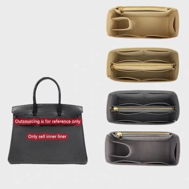 Horúce populárne dámske organizátor make-upu Felt Tank vložka vložka Multifunkčná cestovná kozmetická taška Fit H-Birkin25 30 35 vložka vložky