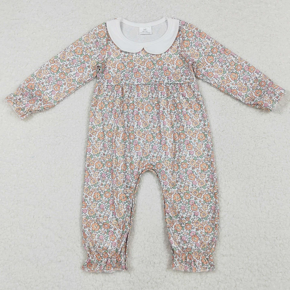 Horúce predajné batoľatá dievčatko Rompers kvety s dlhým rukávom Rompers Boutique Kids oblečenie batoľa dojčenské dievčatá