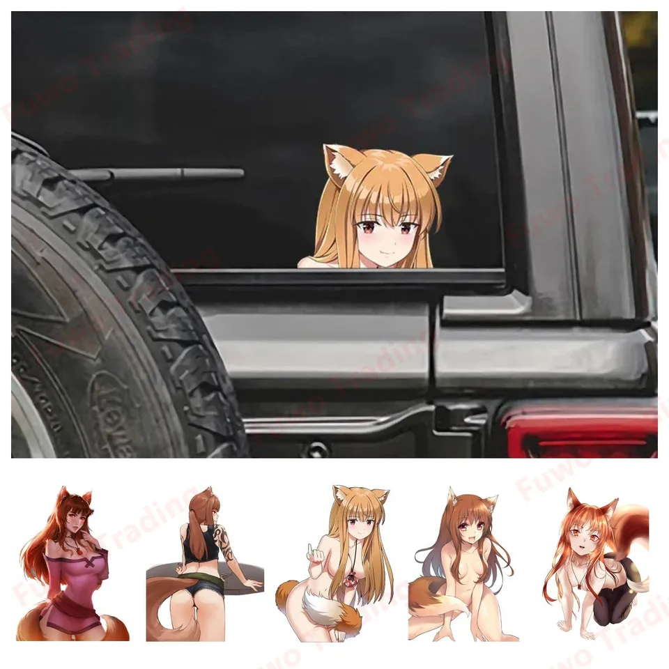 Horúce predajné nálepky na korenie a vlk holo autá kreatívne anime obtisky