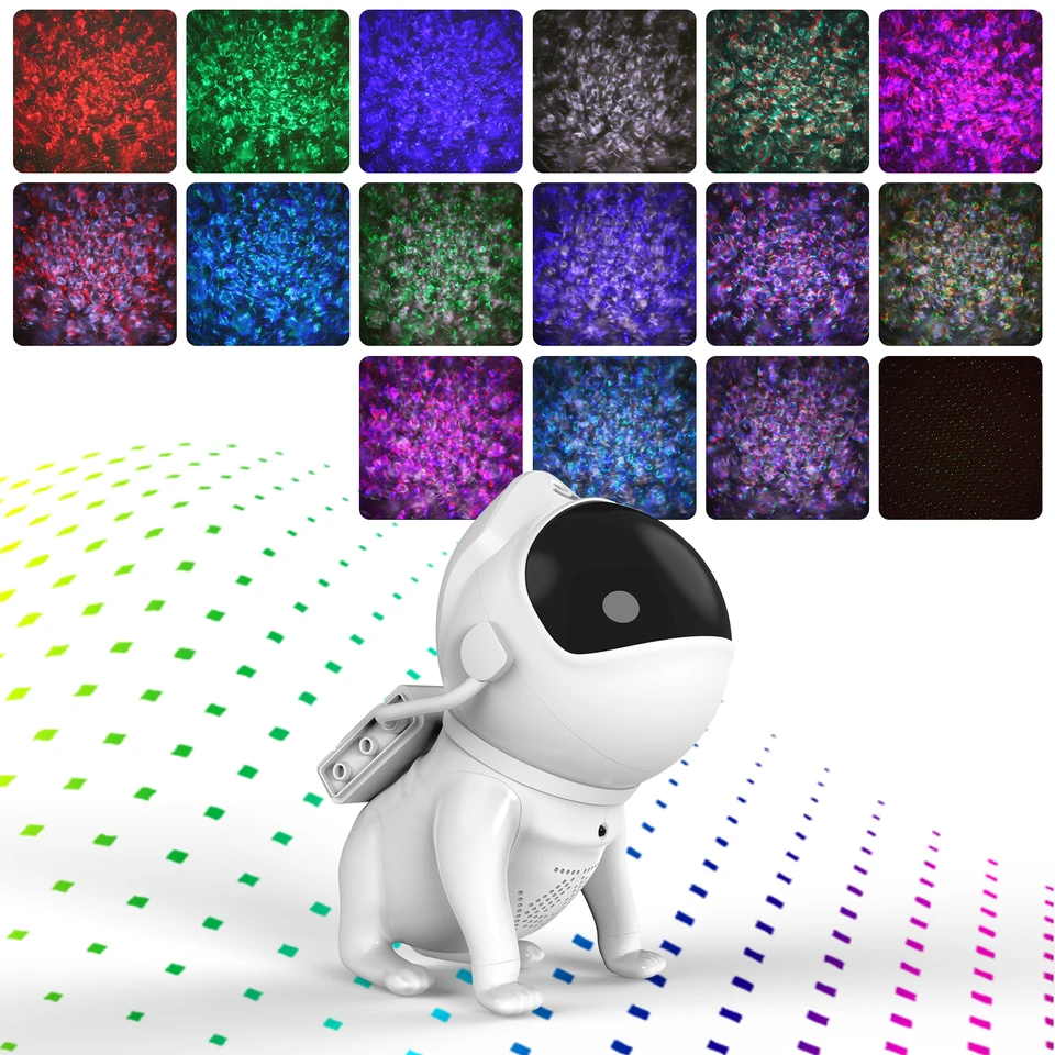 Horúce predajné vesmírne psa vtipné vibrácie svetlá Romantický galaxia projektor 10W Night Light Star Sky LED projektor Svetlá podporujú Alexa