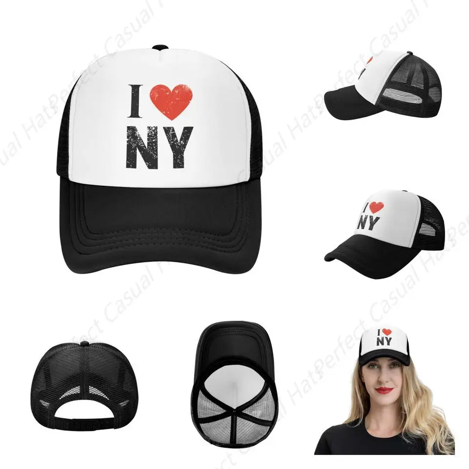 Horúce predávané darčeky I-Love-NY-New York pre ženy vintage otec klobúk nastaviteľný baseball čiapka Trucker Hat pre mužov ležérne nosenie hlavy