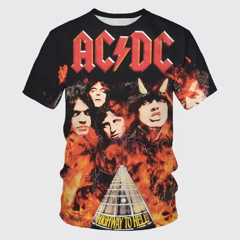 Horúce predávané módne kovové rockové pásma 3D tlačené špičkové letné pánske o goliere Príležitostné tričko Fashion Street Wear Men's Tričko