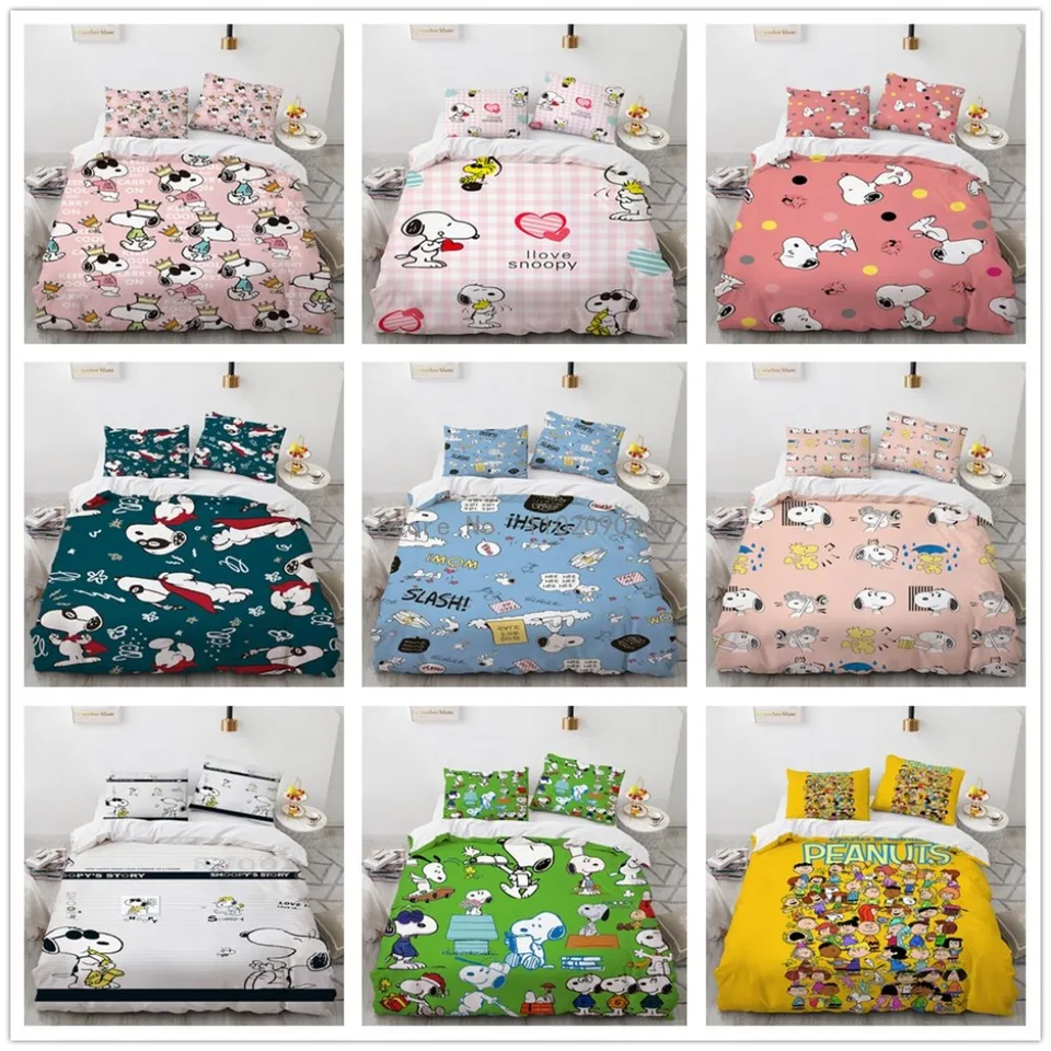 Horúce roztomilé snoopy obliečky sada prikrývky Veľkosť obliečky obývacia izba Soft Showsorter Set pre posteľnú izbu deti pre dospelých darček