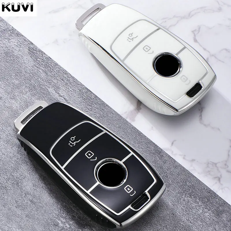 Horúce TPU Car Krys Cover Cover Shell FOB pre Mercedes Benz ASG Trieda GLC CLE CLA GLB GLS W177 W205 W213 W222 X167 AMG Keychain