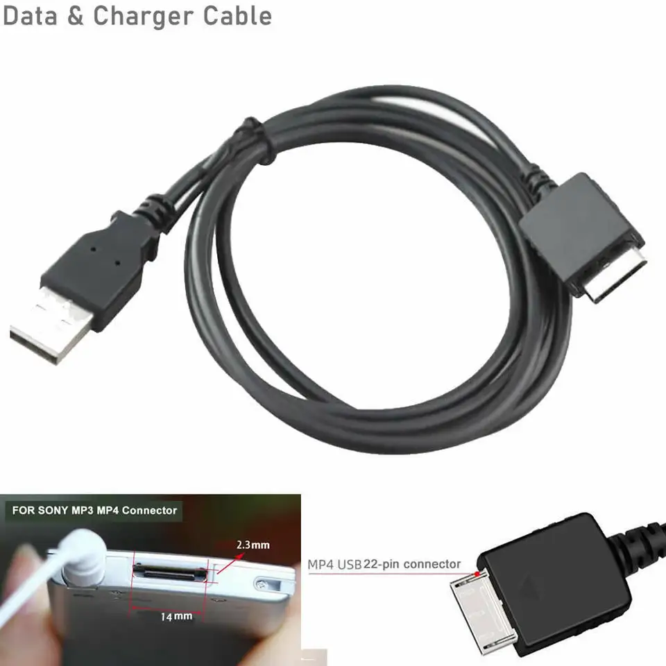 Horúci 1,2 m dátový kábel USB pre Sony Player MP3 MP4 MP4 Sony ZX300A NW-A45 A55 A35 A46 A25 ZX100 2 HN Walkman Data Cable Nabíjanie