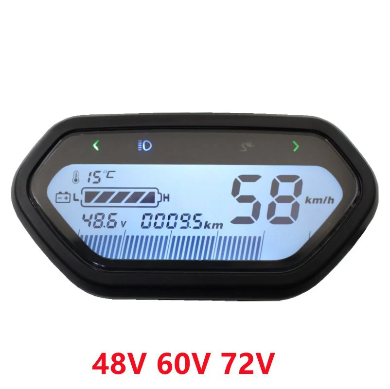 Horúci displej Hot Display Meter C pre Ebike Electric Scooter Motor 6pin rozhrania 48V 60V 72V LCD 2 Rôzne metódy inštalácie
