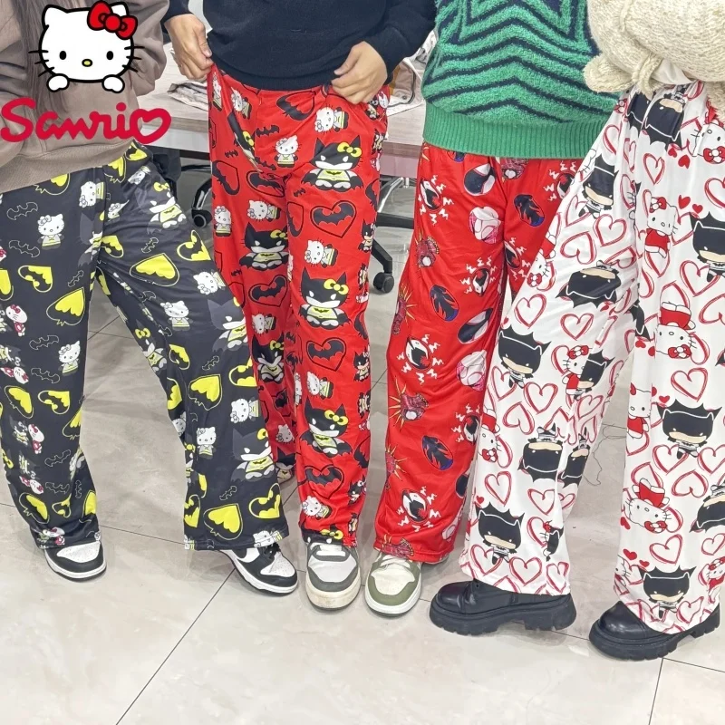 Horúci letný štýl Sanrio Hello Kitty Y2K Batman Gwen Stacy Pajama Pants Cartoon Summer tenký štýl Hip Hop Cast Cute Pants Darčeky