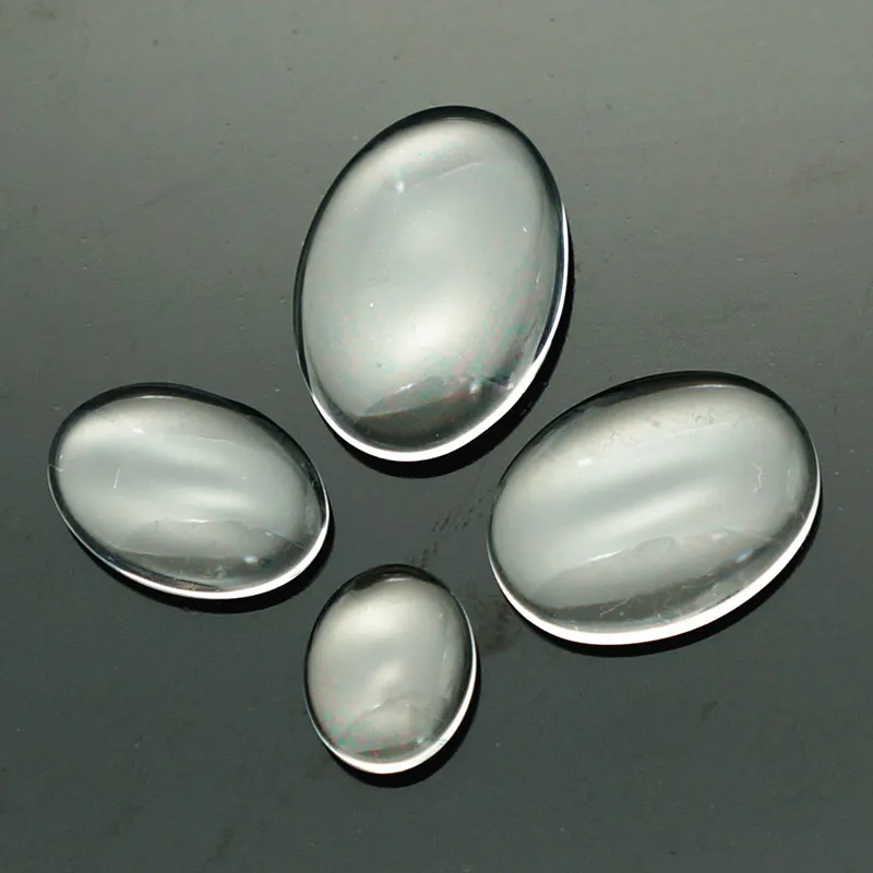 Horúci predaj 10ks 8x10mm/13x18 mm/18x25mm/25x35 mm číry oválny priehľadný sklenený sklenený demonštračný chrbát