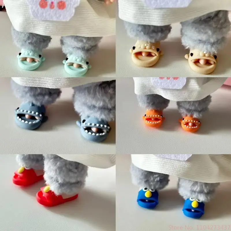 Horúci predaj 17 cm monster labbubu bábika hračky mini doplnky roztomilé farebné žralok klinky modelky hračky dekorácia bjd hračky darček